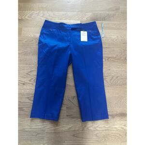 NWT Zac and Rachel Curvy Fit Cropped Pants Size 14 Royal Blue